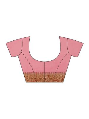 pink georgette banarasi saree with blouse - 17619737 - Standard Image - 3