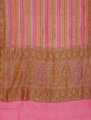 pink georgette banarasi saree with blouse - 17619737 - Standard Image - 4