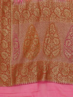 pink georgette banarasi saree with blouse - 17619737 - Standard Image - 6