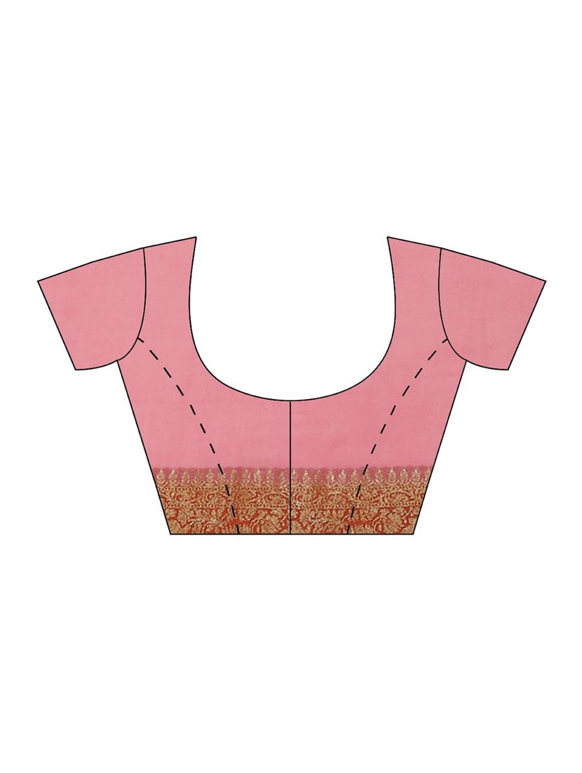 pink georgette banarasi saree with blouse - 17619737 - Zoom Image - 3