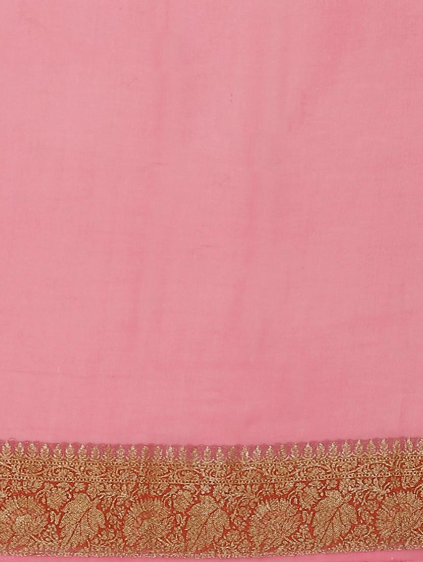 pink georgette banarasi saree with blouse - 17619737 - Zoom Image - 5