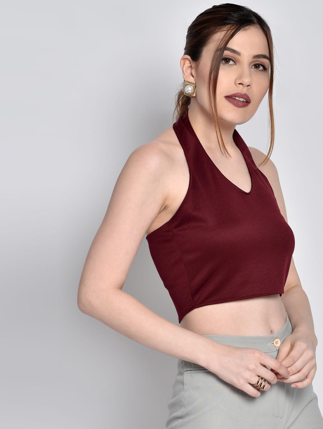 halter neck crop top - 17619881 - Zoom Image - 2