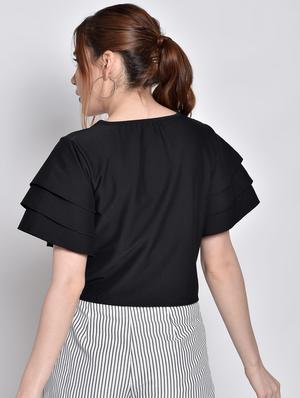 tie front crop top - 17619898 - Standard Image - 3
