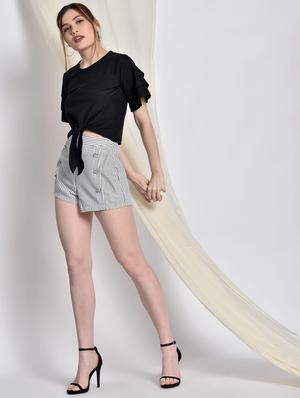 tie front crop top - 17619898 - Standard Image - 4