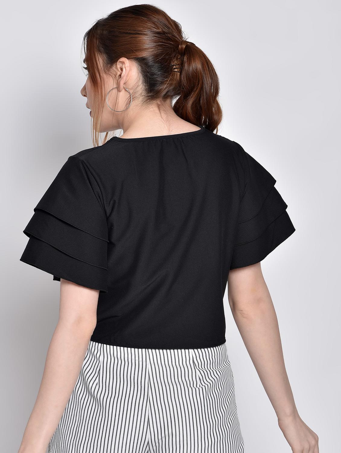 tie front crop top - 17619898 - Zoom Image - 3