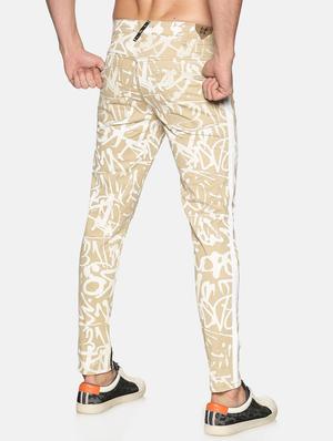 brown printed slashed knee denim jeans - 17619937 - Standard Image - 3