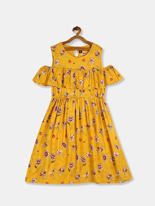 yellow viscose frock - 17620053 - Standard Image - 1