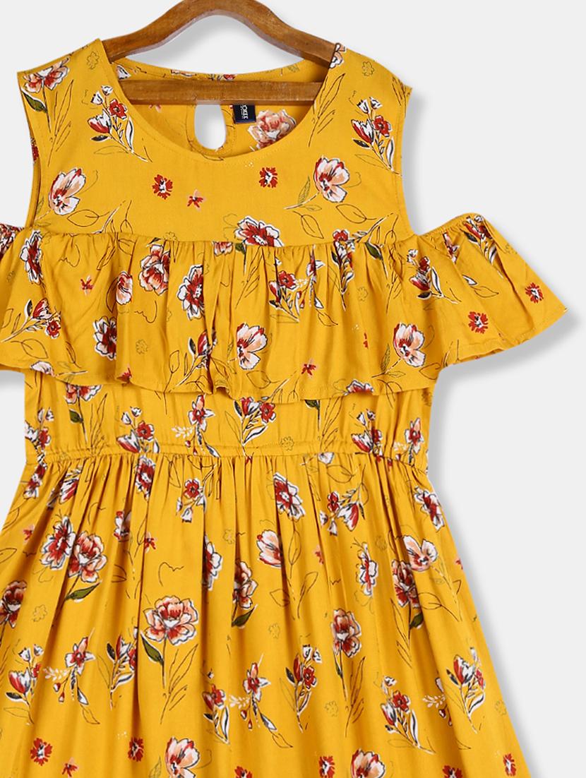 yellow viscose frock - 17620053 - Zoom Image - 3