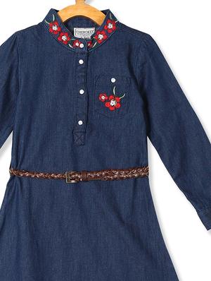 blue embroidered frock - 17620166 - Standard Image - 3