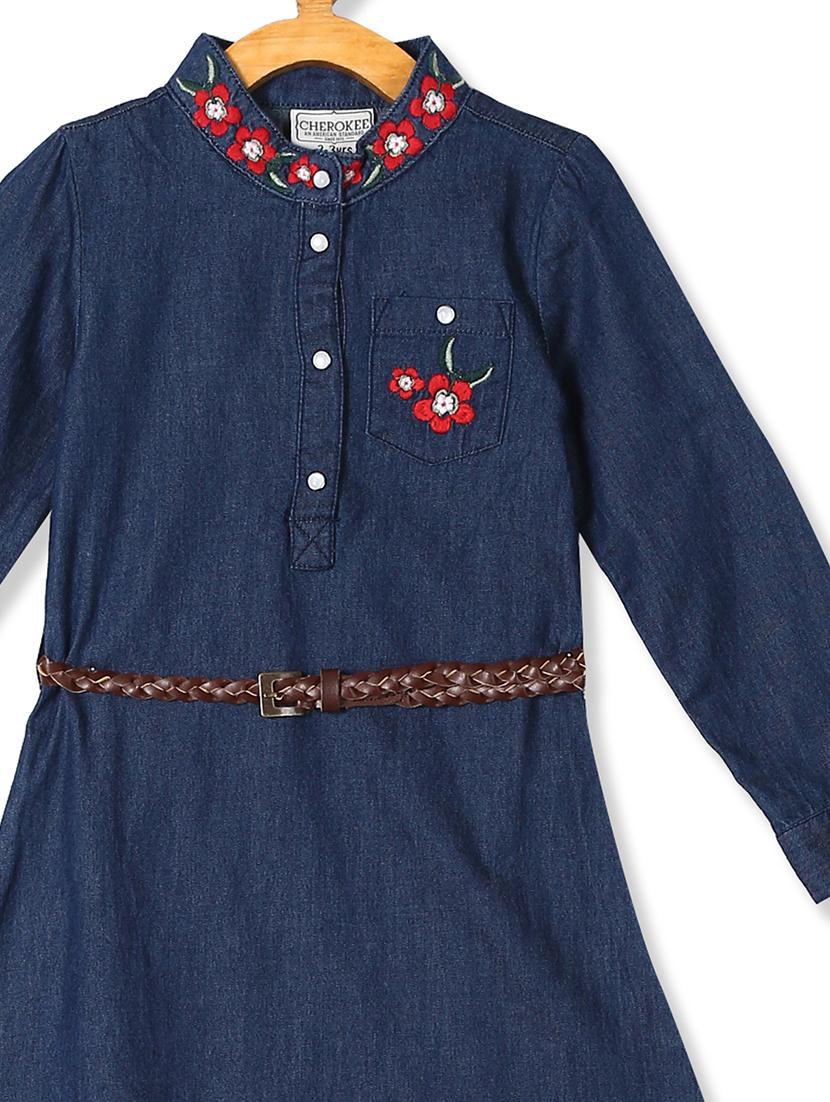 blue embroidered frock - 17620166 - Zoom Image - 3