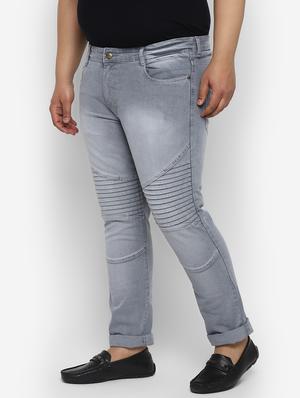grey light washed biker denim jeans - 17620318 - Standard Image - 2