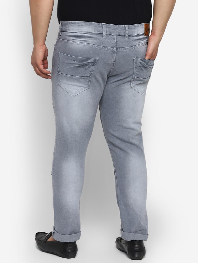 grey light washed biker denim jeans - 17620318 - Zoom Image - 4
