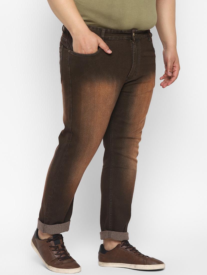 brown heavy washed denim jeans - 17620319 - Zoom Image - 2