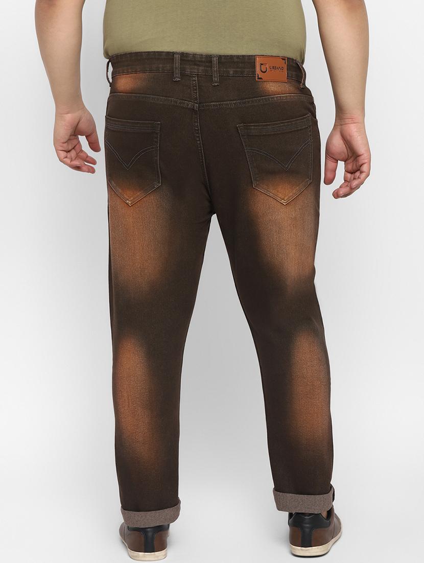 brown heavy washed denim jeans - 17620319 - Zoom Image - 4