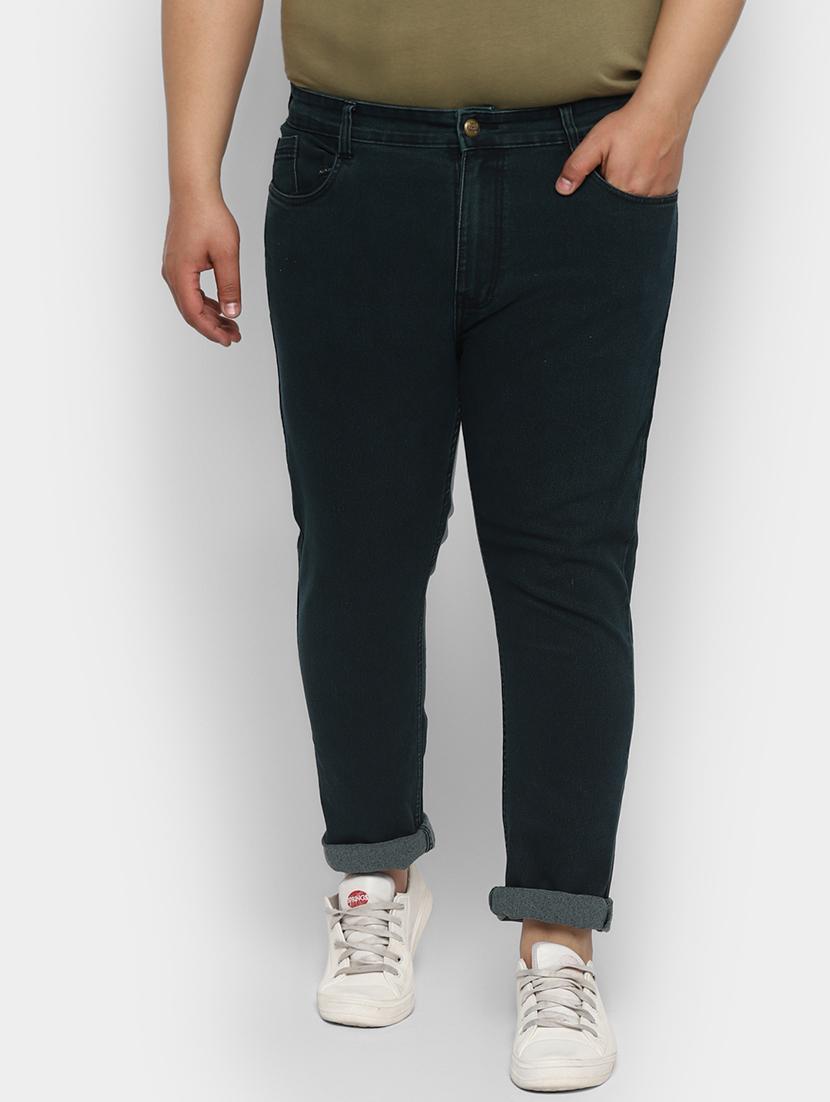 green plain denim jeans - 17620326 - Zoom Image - 1