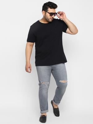 grey light washed slashed knee denim jeans - 17620330 - Standard Image - 5
