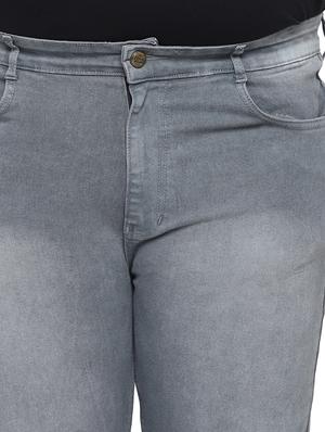 grey light washed slashed knee denim jeans - 17620330 - Standard Image - 6