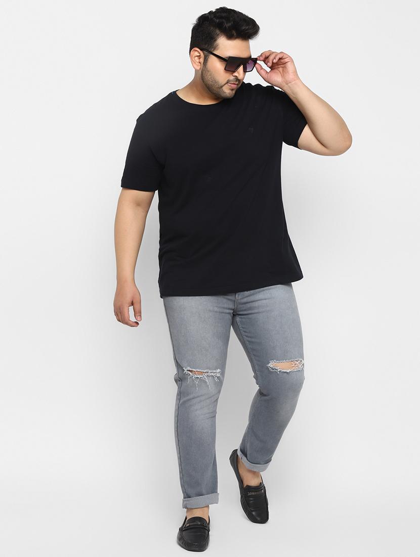 grey light washed slashed knee denim jeans - 17620330 - Zoom Image - 5
