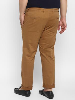 plus brown solid chinos - 17620353 - Standard Image - 4