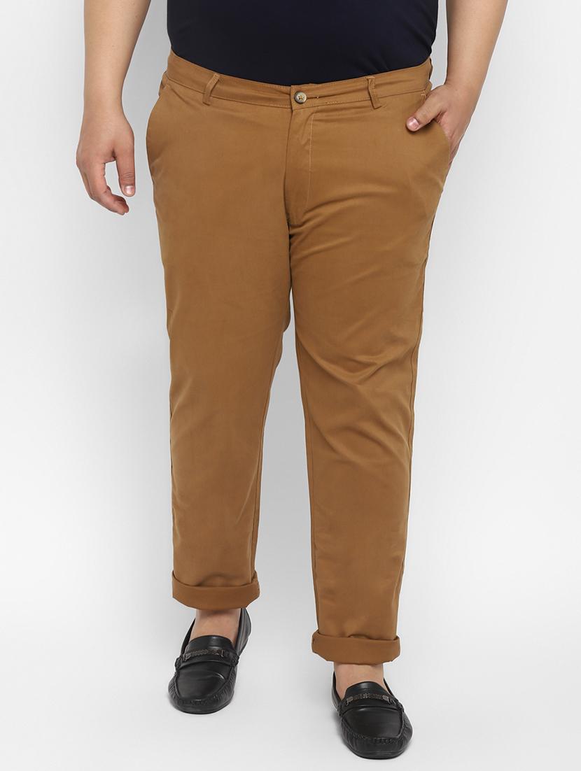 plus brown solid chinos - 17620353 - Zoom Image - 1