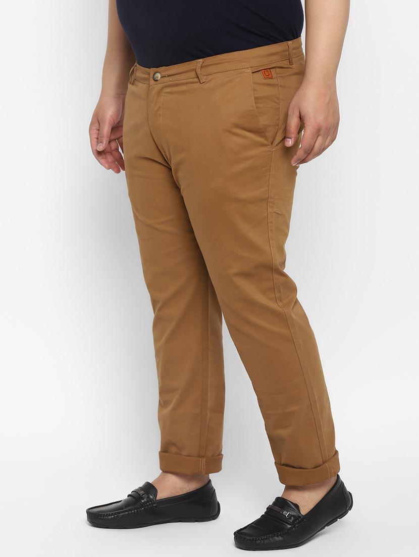 plus brown solid chinos - 17620353 - Zoom Image - 3