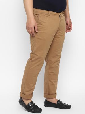 plus khaki solid chinos - 17620354 - Standard Image - 2