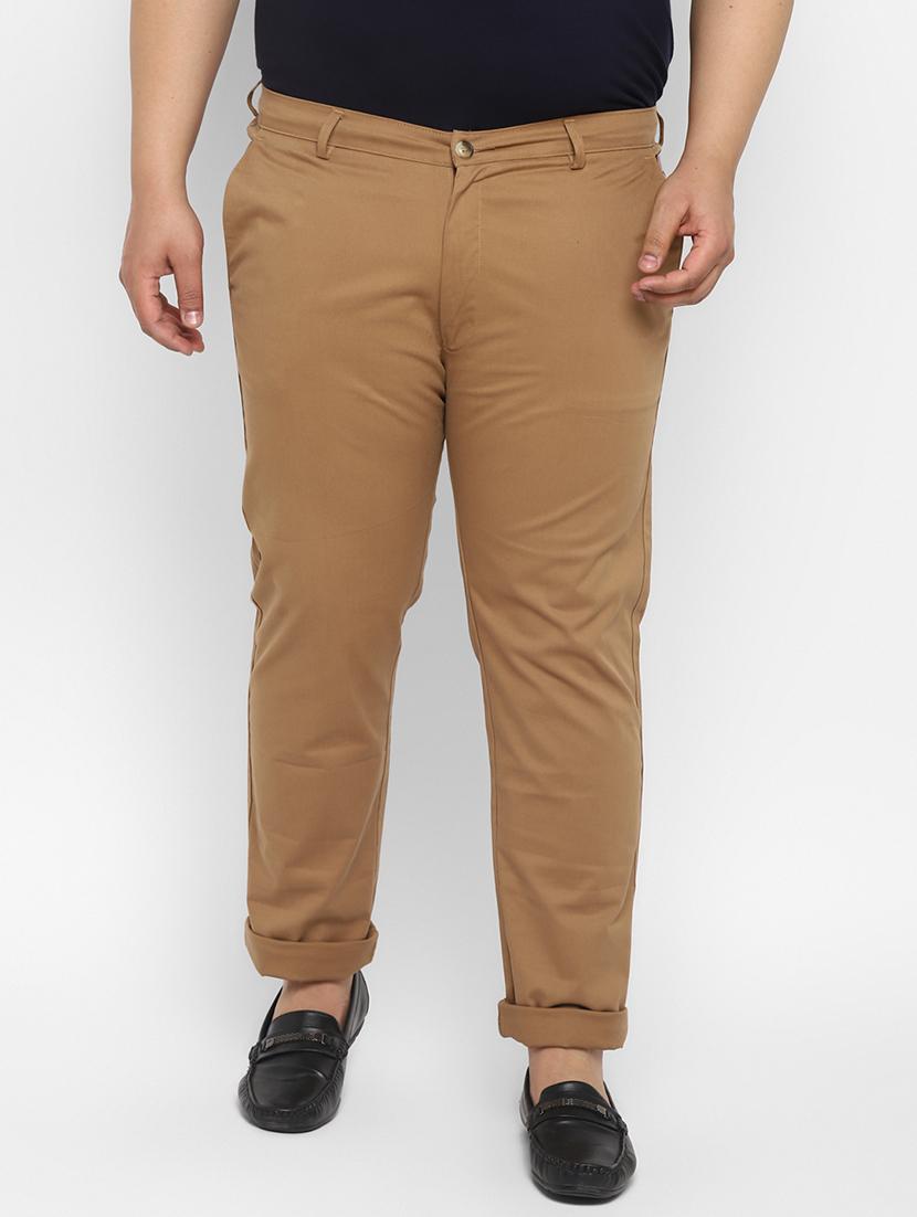 plus khaki solid chinos - 17620354 - Zoom Image - 1