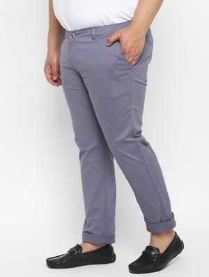 plus blue solid chinos - 17620356 - Standard Image - 2