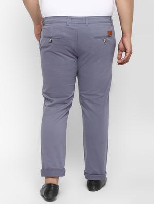 plus blue solid chinos - 17620356 - Standard Image - 4