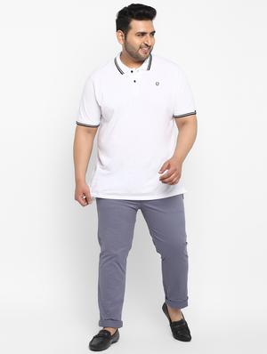 plus blue solid chinos - 17620356 - Standard Image - 5