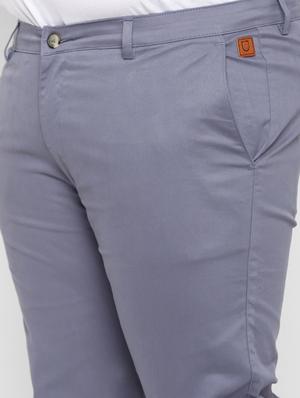 plus blue solid chinos - 17620356 - Standard Image - 6