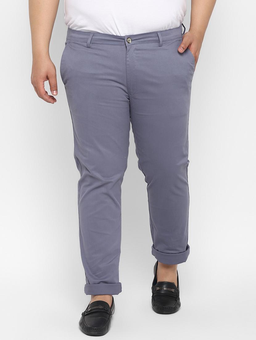 plus blue solid chinos - 17620356 - Zoom Image - 1