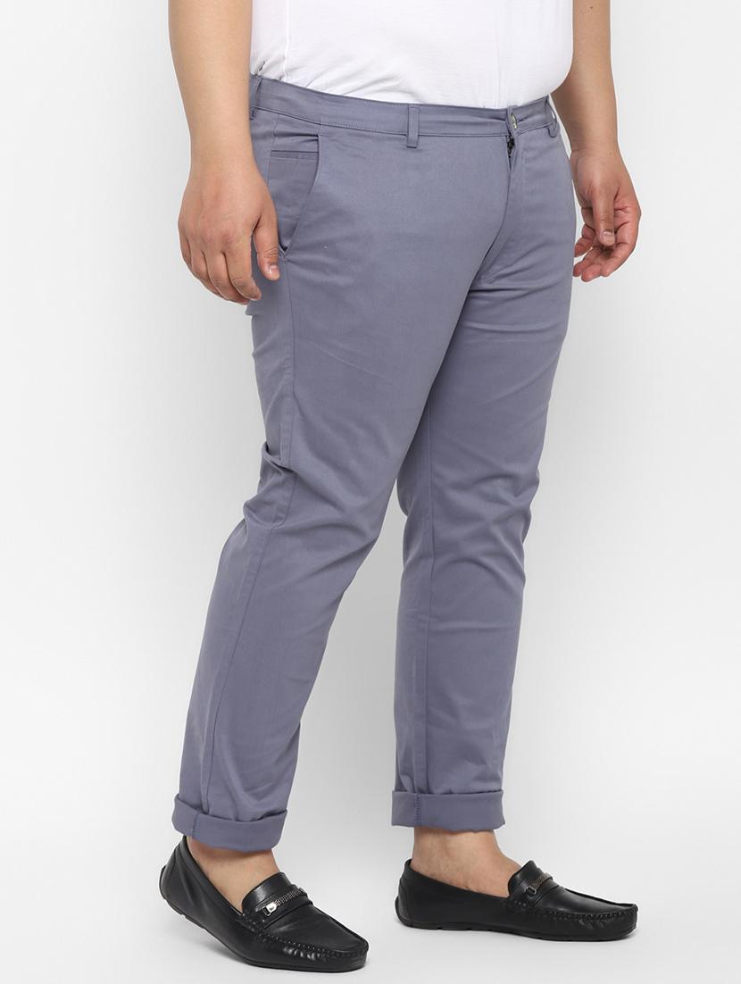 plus blue solid chinos - 17620356 - Zoom Image - 3