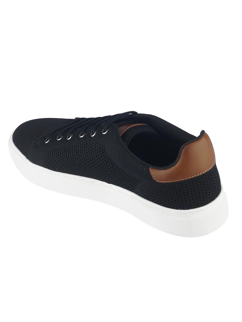 black mesh & synthetic lace up sneakers - 17620423 - Zoom Image - 3