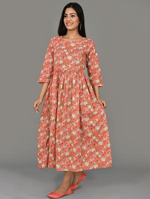 printed flared maternity wear dress - 17620449 - Standard Image - 2