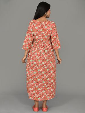 printed flared maternity wear dress - 17620449 - Standard Image - 3