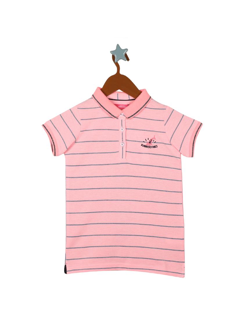 pink cotton blend regular tee - 17620566 - Zoom Image - 1
