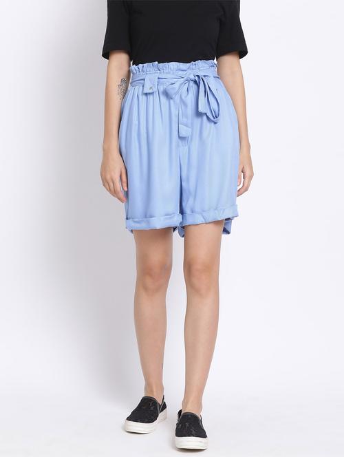 paper bag waist regular shorts - 17620614 - Standard Image - 1