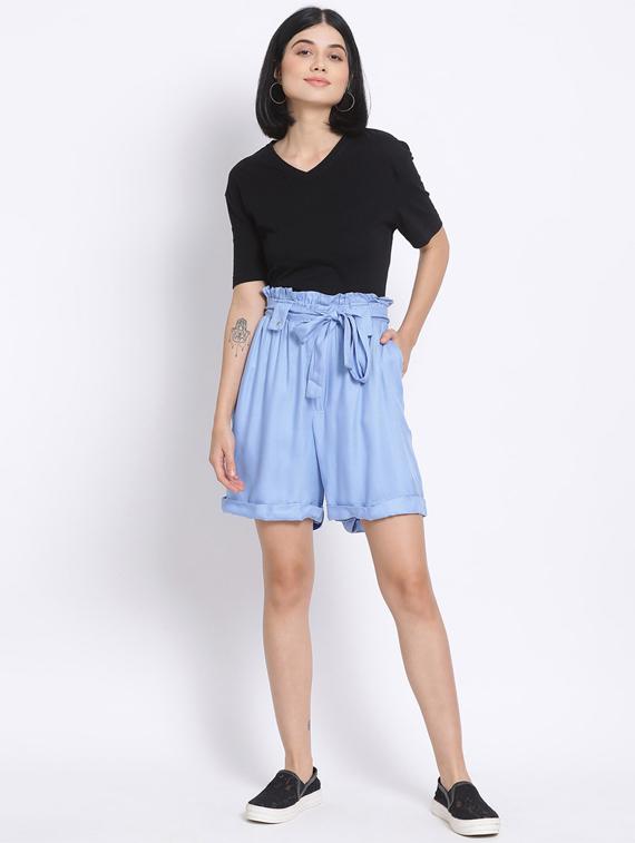 paper bag waist regular shorts - 17620614 - Zoom Image - 4