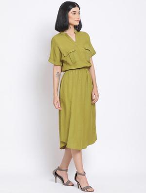blouson waist maxi dress - 17620630 - Standard Image - 2