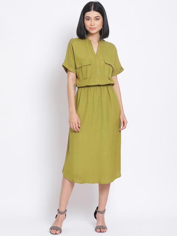 blouson waist maxi dress - 17620630 - Zoom Image - 1