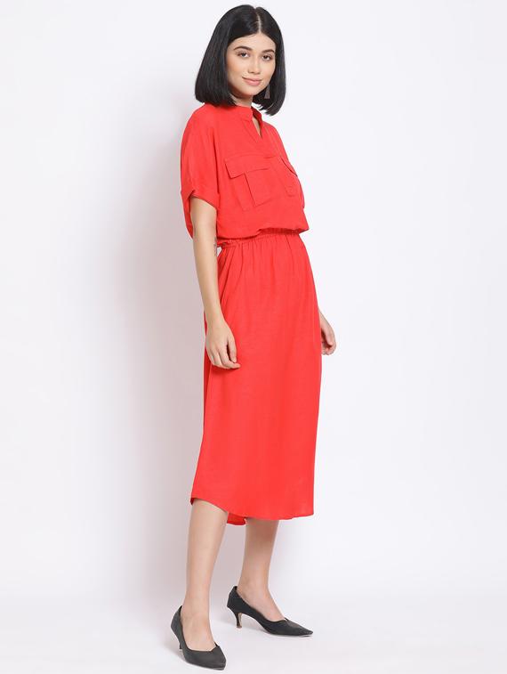 blouson waist maxi dress - 17620631 - Zoom Image - 2