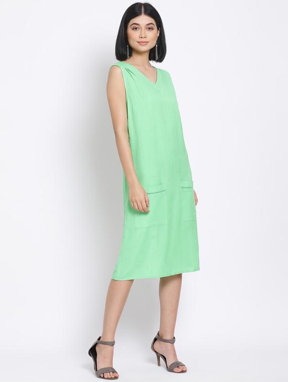 pocket detail a-line dress - 17620633 - Zoom Image - 2