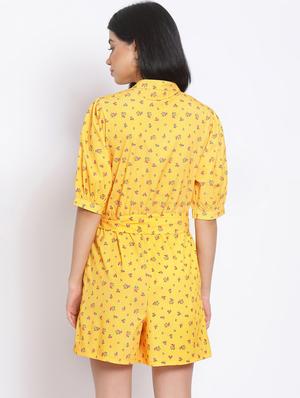 tie front floral romper - 17620638 - Standard Image - 3