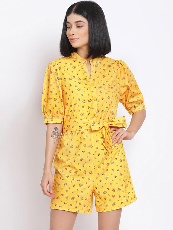 tie front floral romper - 17620638 - Zoom Image - 1