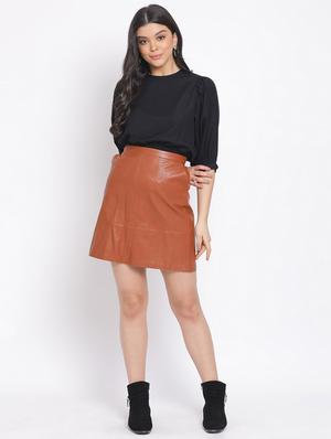 smocked waist solid top - 17620649 - Standard Image - 4
