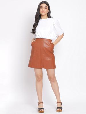 smocked waist solid top - 17620650 - Standard Image - 4