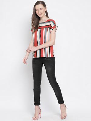 round neck striped top - 17620653 - Standard Image - 4