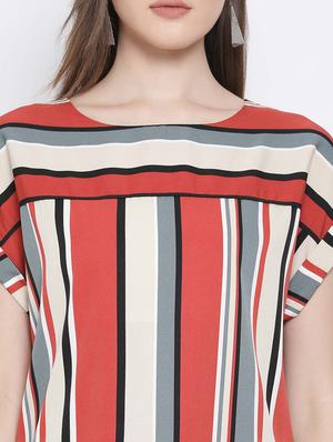 round neck striped top - 17620653 - Standard Image - 5