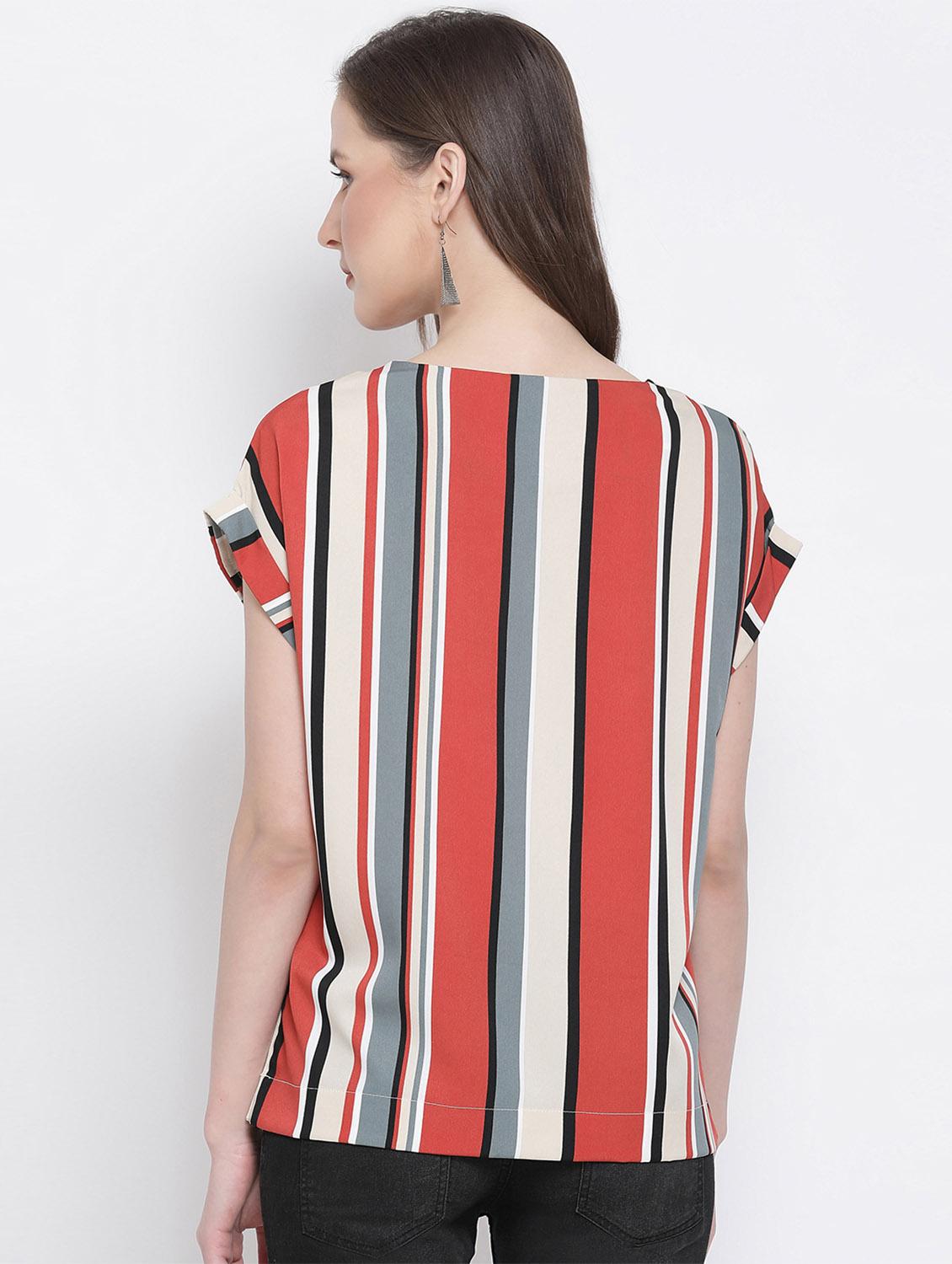 round neck striped top - 17620653 - Zoom Image - 3